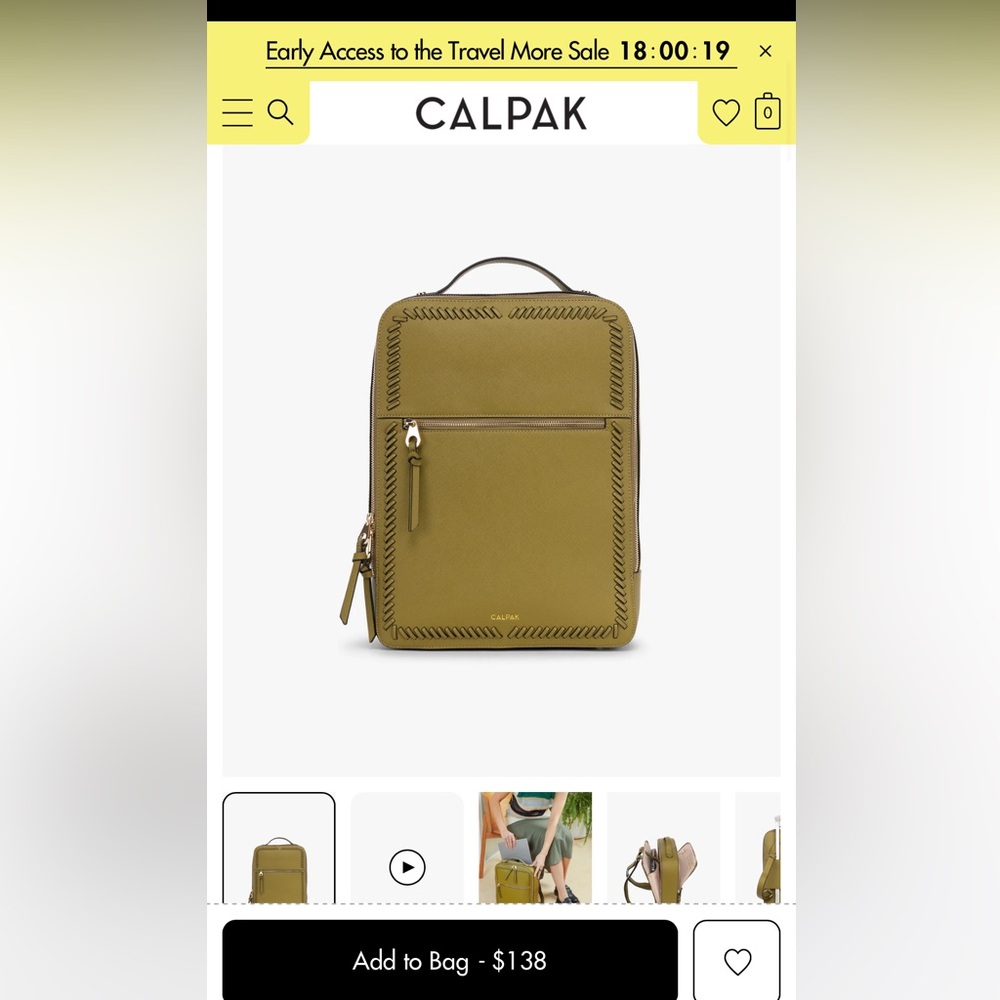 Calpak Kayla Backpack in Green